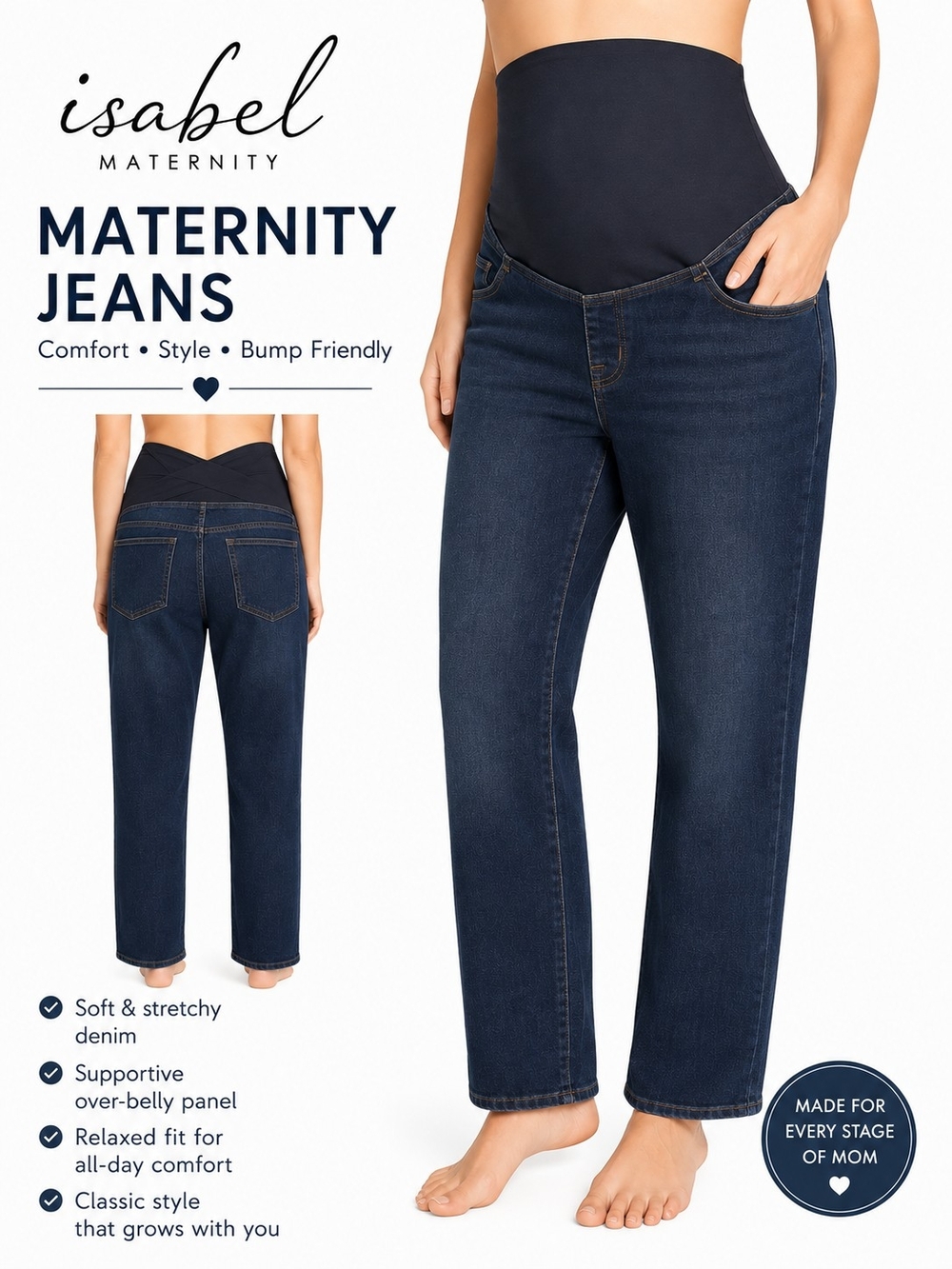Isabel Maternity by Ingrid & Isabel Navy Straight-Leg Maternity Jeans